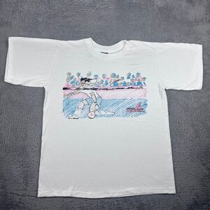 Pro Kennex T-Shirt Mens L White Vintage 80s Single Stitch Tennis Graphic USA